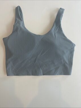 Ribbed Scoop Crop Top - Sage Green